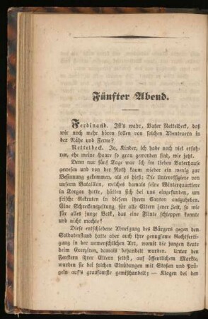 Fünfter Abend - Belagerung von Colberg durch die Russen, neue Seereisen.