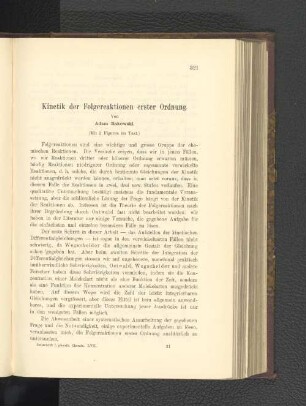 Kinetik der Folgereaktionen erster Ordnung