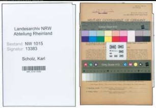 Entnazifizierung Karl Scholz , geb. 12.08.1918 (Lohnbuchhalter)
