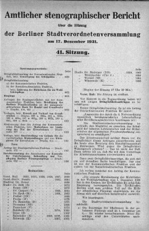 Sitzung 41, 17. Dezember 1931