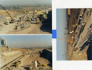 Engelbergbasistunnel Montage des Förderbandes zum Abtransport des Erd- und Felsausbruchs aus dem Tunnel