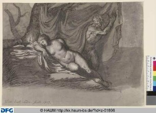 Schlafende Venus von einem Satyr überrascht
