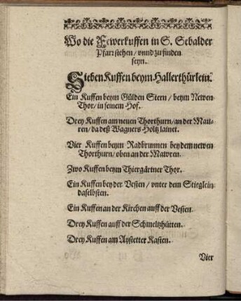 Wo die Fewerkuffen in S. Sebalder Pfarr stehen/ unnd zu finden seyn