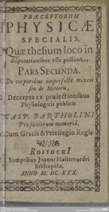 2: De corporibus imperfecte mixtis seu de Meteoris