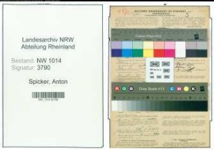 Entnazifizierung Anton Spicker , geb. 25.07.1881 (Arbeiter)