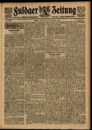 Zweite Ausgabe vom Samstag, den 26. September 1903.
