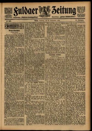 Zweite Ausgabe vom Samstag, den 26. September 1903.