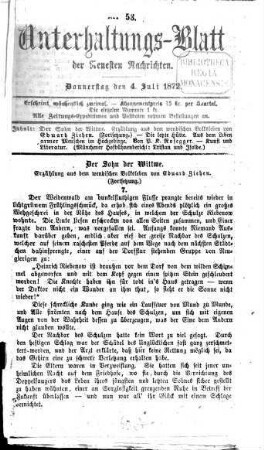 Neueste Nachrichten aus dem Gebiete der Politik. 1872, [b] = Unterhaltungs-Blatt der Neuesten Nachrichten, 7 - 12