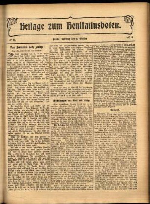 Zweite Ausgabe vom Sonntag, den 15. Oktober 1905.