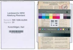 Entnazifizierung Karl Kurschildgen , geb. 17.03.1903 (Zollbeamter)
