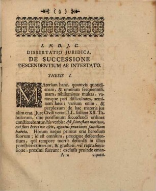 Diss. iur. de successione descendentium ab intestato