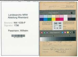 Entnazifizierung Wilhelm Passmann , geb. 05.11.1905 (Schlosser)