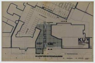 Geschäftshaus am Kurfürstendamm (nicht realisiert) – Grundriss EG. Berlin-Wilmersdorf, Kurfürstendamm 13