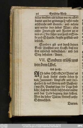 VII. Sondern erlöse und von dem Ubel.