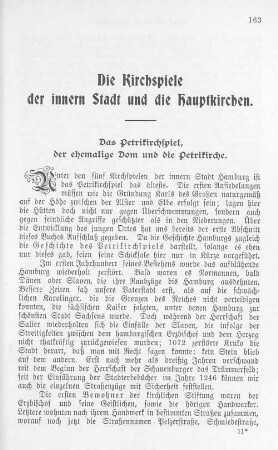 Die Kirchspiele der innern Stadt und die Hauptkrichen.