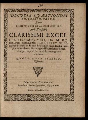 Decuria Quaestionum Philosophicarum