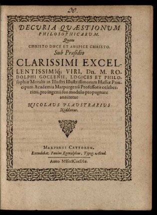 Decuria Quaestionum Philosophicarum