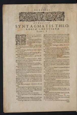 Synopsis Syntagmatis Theologiae Christianae Libri I. - X.