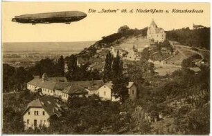 Radebeul. Luftschiff Sachsen über Kötzschenbroda