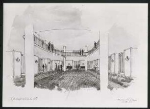 Nationaltheater, München Wiederaufbau: Perspektivische Innenansicht Eingangshalle