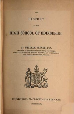 The History of the High School of Edinburgh