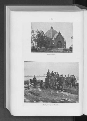 Friedhofskapelle. Pfleglingskolonne bei der Arbeit.