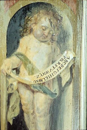 Wandfeld: Putto als Grammatica