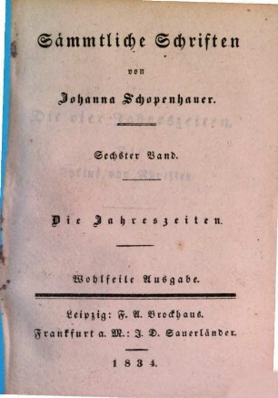 Sämmtliche Schriften, 6. Die Jahreszeiten