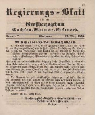 Nr. 7 : 29. März 1855