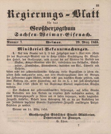 Nr. 7 : 29. März 1855