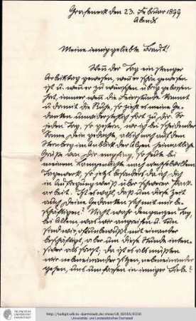 Brief vom 23.02.1899