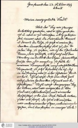 Brief vom 23.02.1899