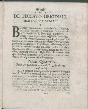 Prior Quæstio. Quid sit peccatum originale? An sit concupiscentia?