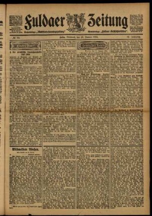 Erste Ausgabe vom Mittwoch, den 20. Januar 1904.