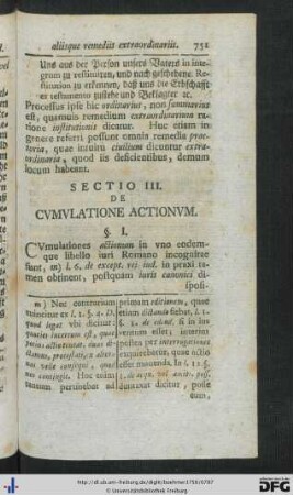 Sectio III. De Cumulatione Actionum.