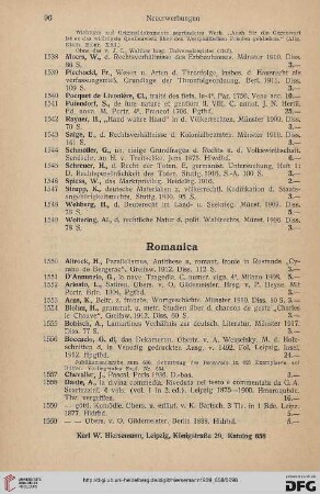 Romanica (Nr. 1550-1595)