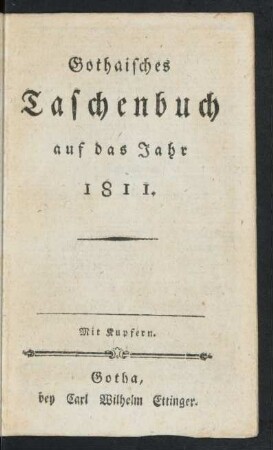 1811: Gothaisches Taschenbuch
