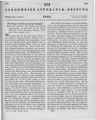 Döderlein, J. L. C. W.: Reden und Aufsätze. Ein Beitrag zur Gymnasialpädagogik und Philologie. Slg. 2. Erlangen: Enke 1847