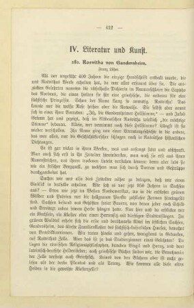 IV. Literatur und Kunst