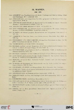 IX. Waffen (Nr. 2246 - 2322)