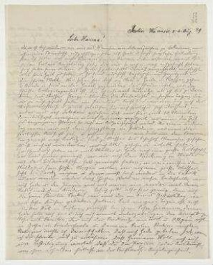Brief von Rosa Höch an Hannah Höch [und Til Brugman]. Gotha