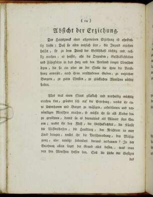 Absicht der Erziehung.