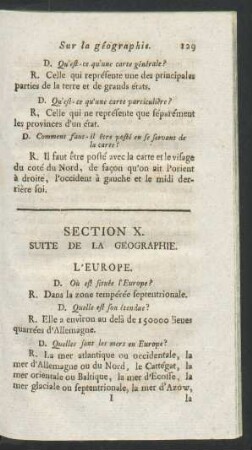 Section X. Suite de la géographie.