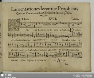Lamentationes Ieremiæ Prophetæ. I. Lamentatio. XVII. Incipit lamentatio Jeremiae prophetae