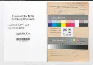 Entnazifizierung Karl Gericke , geb. 22.08.1892 (Beamter)