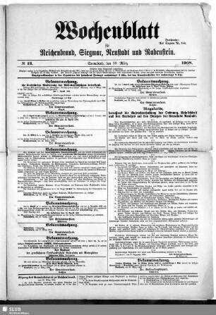 Wochenblatt für Reichenbrand, Siegmar, Neustadt und Rabenstein