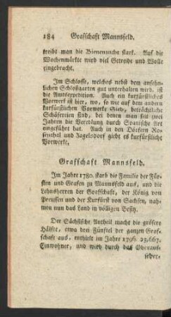 Grafschaft Mannsfeld.