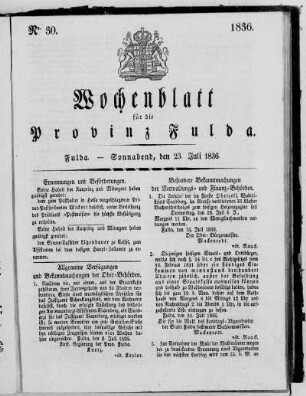 Nr. 30, Ausgabe vom 23. Juli 1836