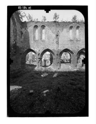 Dargun. Schloßruine (Zerstörung 1945). Teilansicht