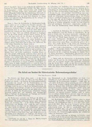 325-328 Die Arbeit am Institut für Schweizerische Reformationsgeschichte
